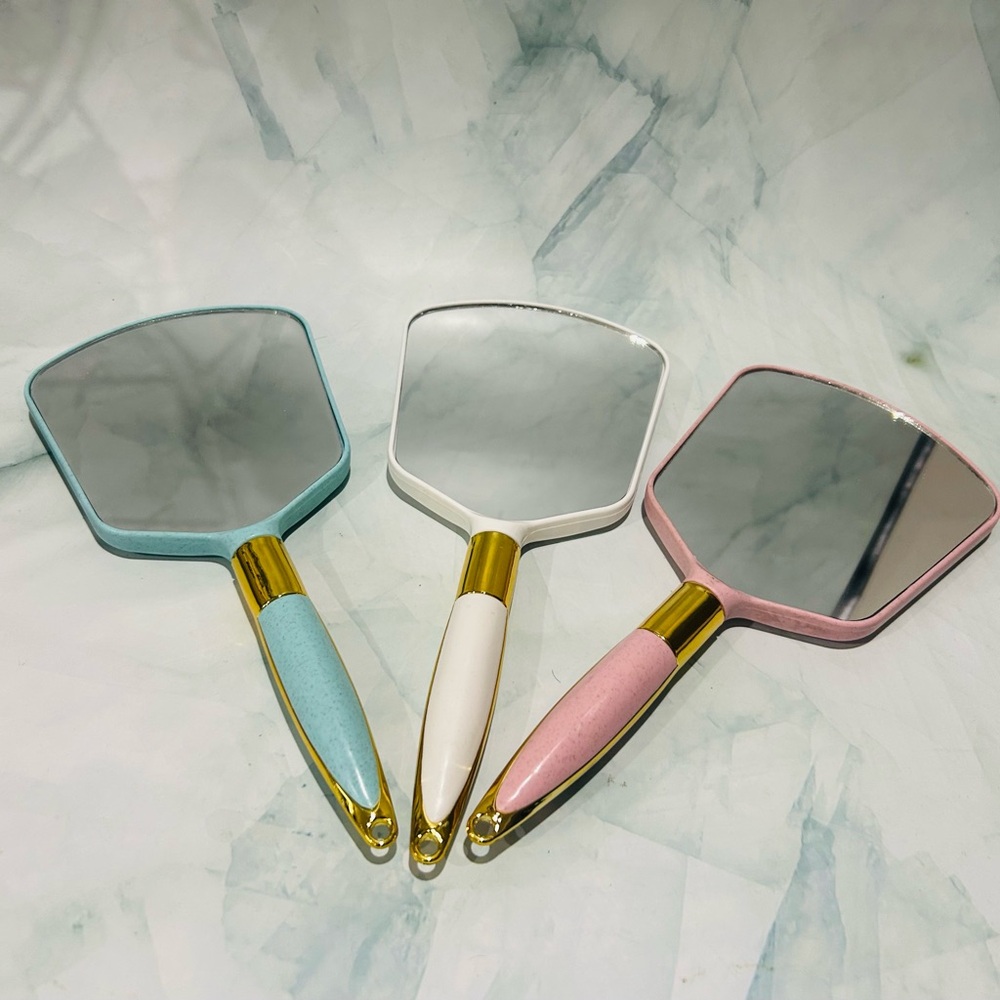 WHOLESALE 20 Hand Mirror Trio in Blue, White & Pink